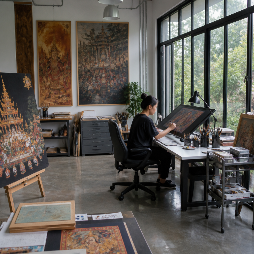 คู่มือดัดแปลง งานจิตรกรรมไทยโบราณเป็น Digital Art ให้ถูกต้องและให้เกียรติงานครู
