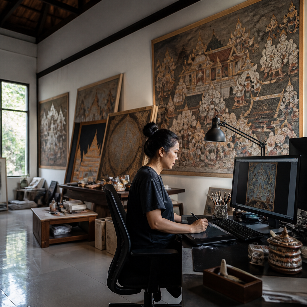 คู่มือดัดแปลง งานจิตรกรรมไทยโบราณเป็น Digital Art ให้ถูกต้องและให้เกียรติงานครู