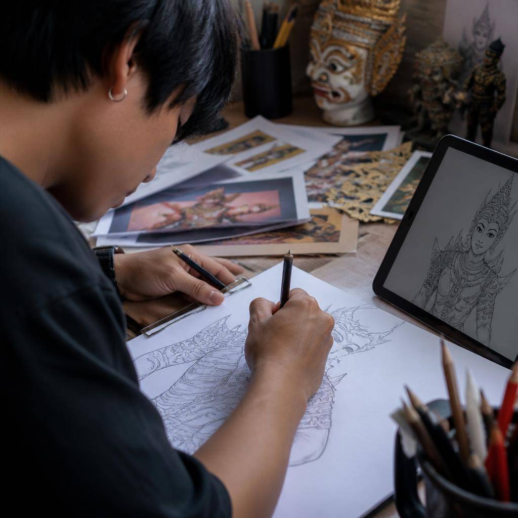 การผสมผสานตัวละครในวรรณคดีไทยเข้ากับสไตล์อนิเมะที่กำลังเป็นที่นิยมในต่างประเทศ